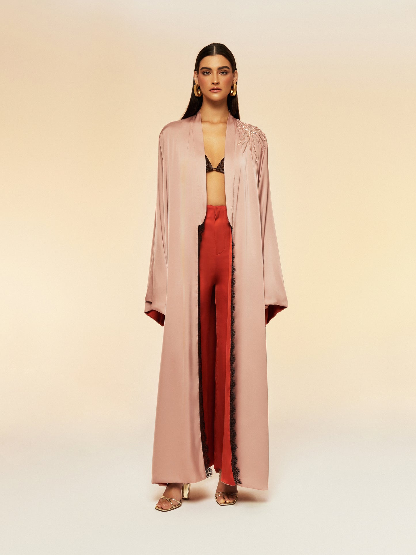 LAYALI KIMONO SET IN BLUSH PINK