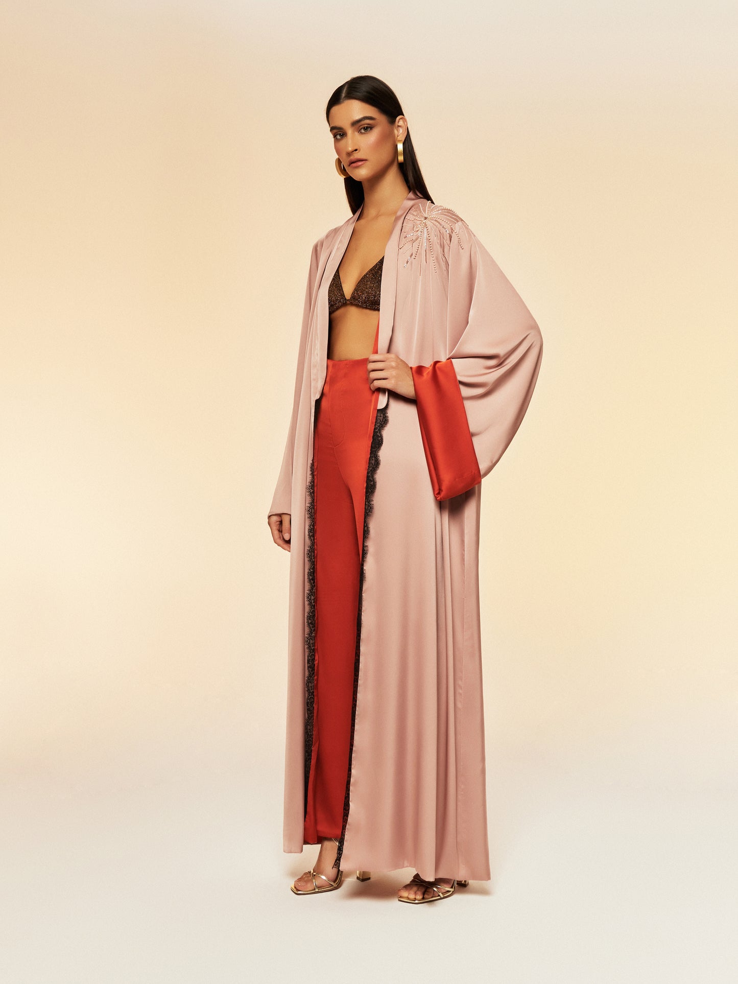 LAYALI KIMONO SET IN BLUSH PINK