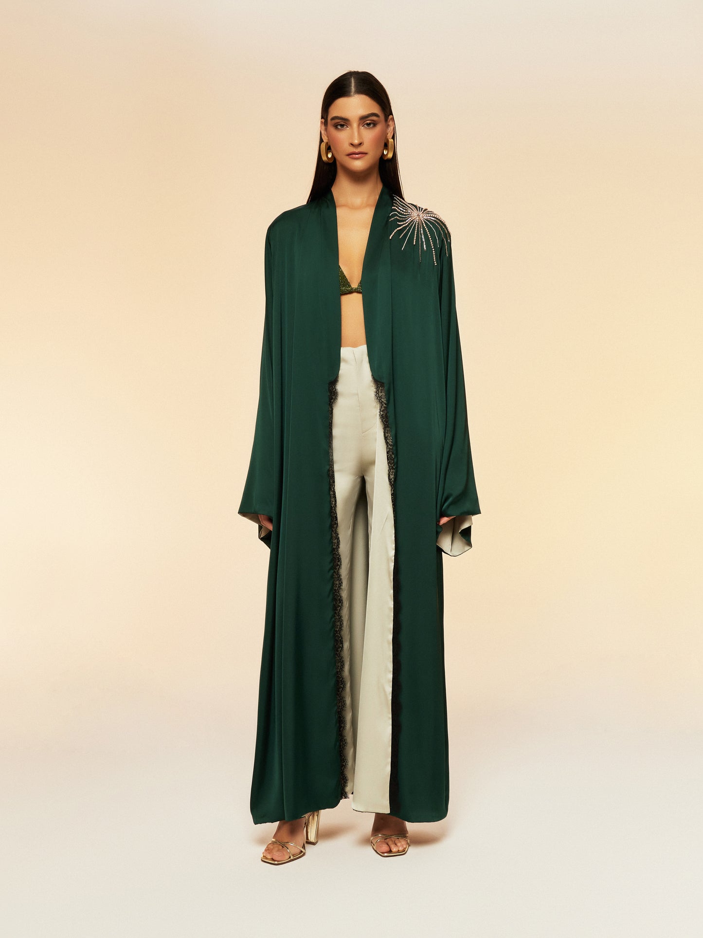 LAYALI KIMONO IN EMERALD GREEN