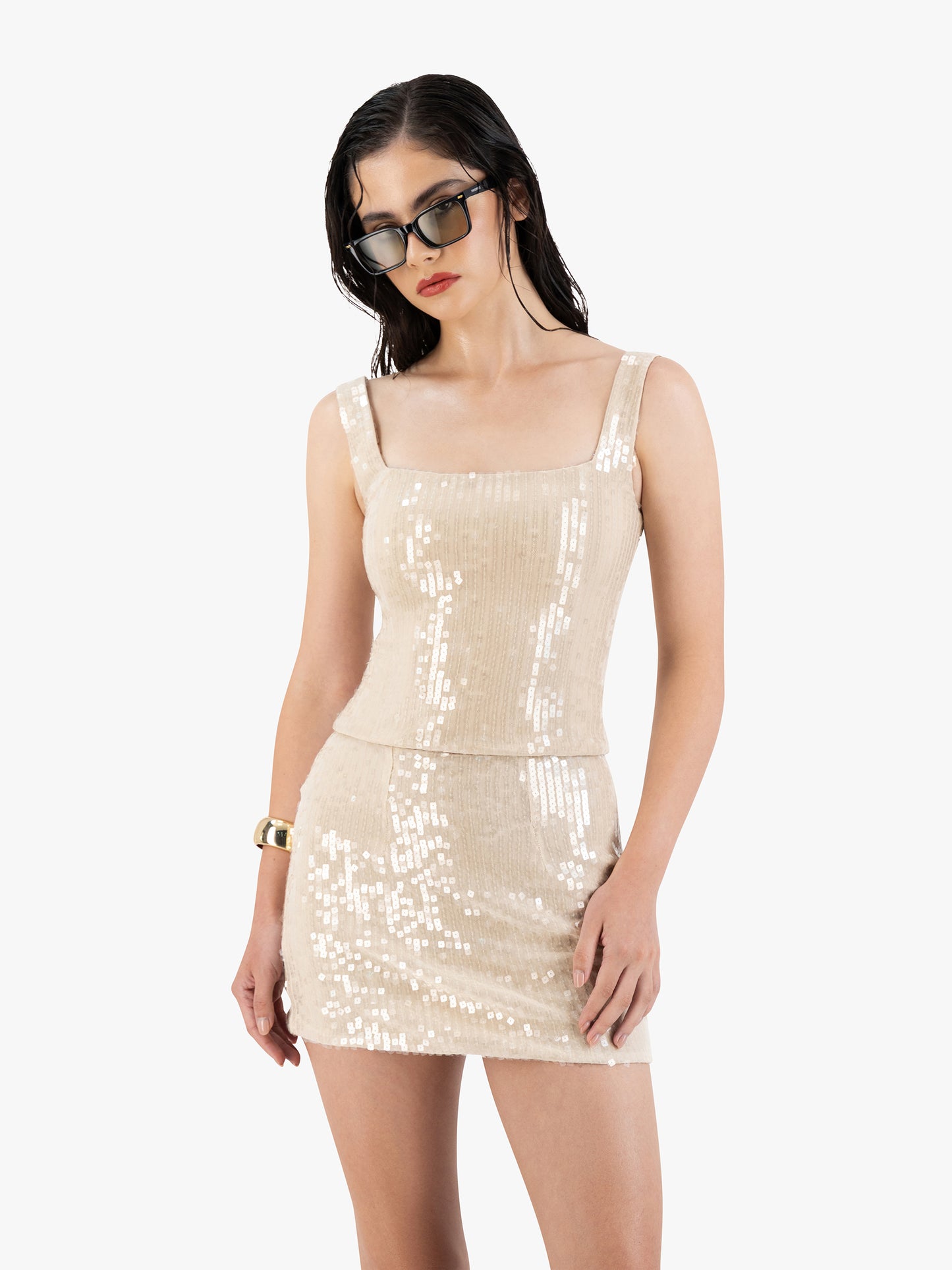 SALTY MINI SKORT IN NUDE