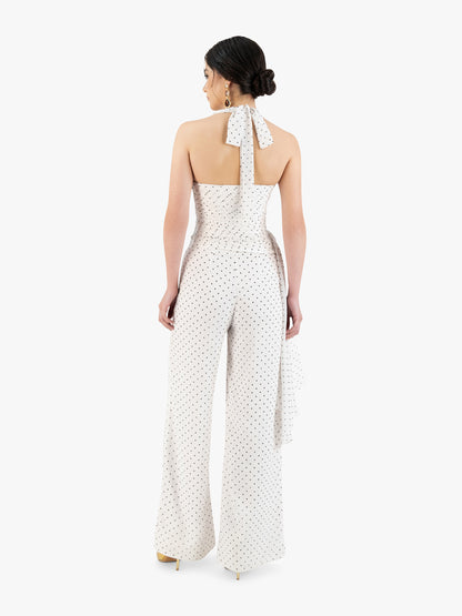 KAY TOP IN WHITE POLKA