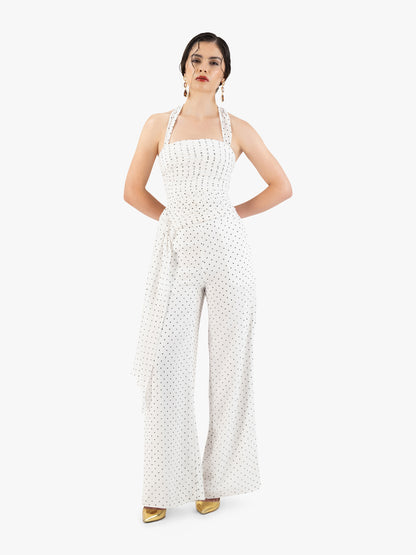 KAY TOP IN WHITE POLKA