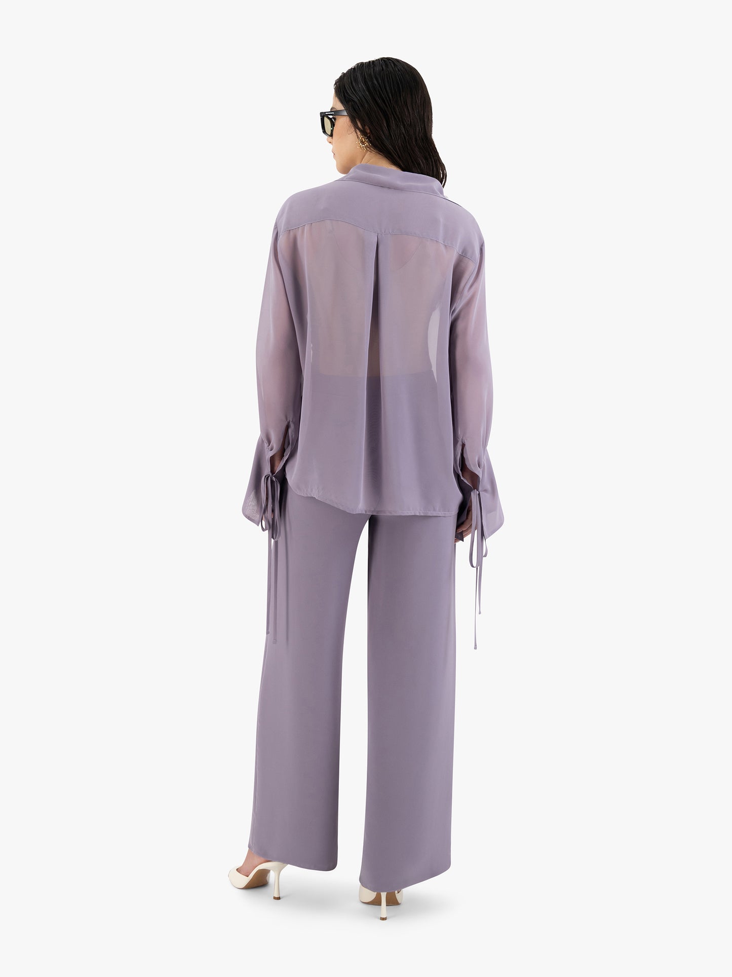KATNESS SHEER SHIRT IN LILAC