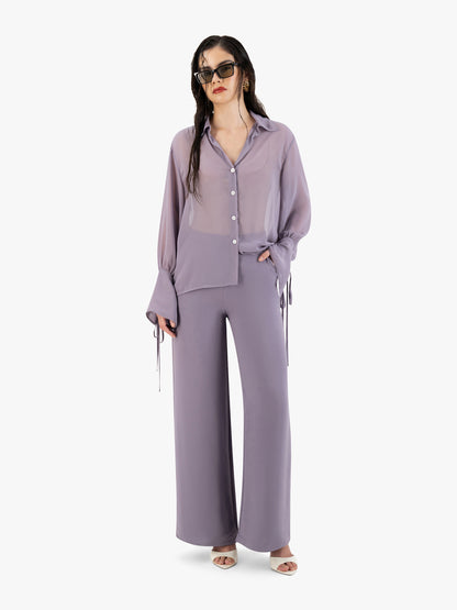 KATNESS SHEER SHIRT IN LILAC